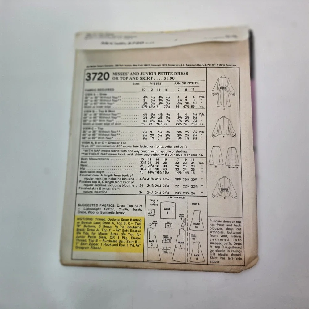 McCalls vintage 1973